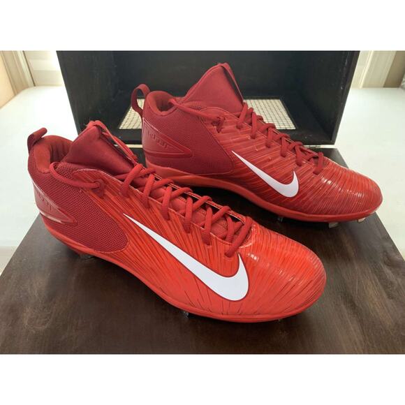 Nike Zoom Air Comfort Mike Trout 7 Metal Baseball Cleats - Red / White-Sz 15 NEW - Picture 1 of 6
